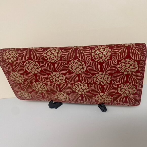 Koshu Inden-Ya‎ Hand Crafted Long Wallet Red and Ivory - Picture 1 of 13